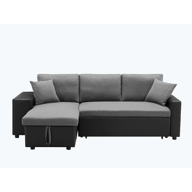 Classic and Cozy L-shape Pull-out Sleeper Sectional Sofa