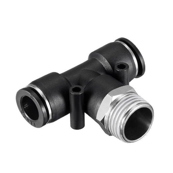 Push To Connect Fittings T Type Thread Tee 15/32" x 1/2" G Male Thread - 15/32"OD x 1/2" G