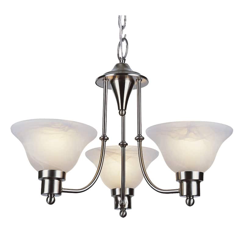 Trans Globe Lighting Payson 3 Light 1 Tier Mini Chandelier - Brushed Nickel