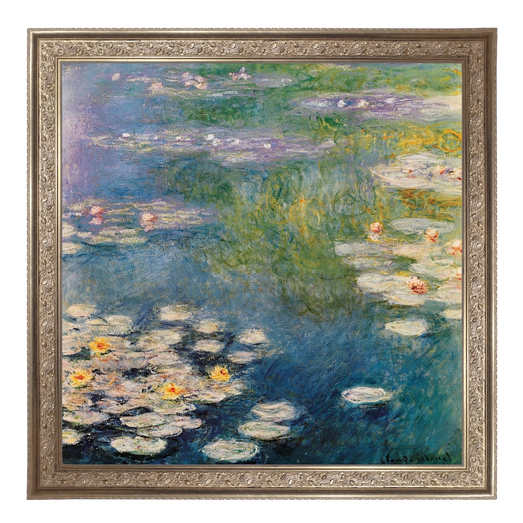 Masterpiece Art Gallery| Waterlilies at Giverny by Claude Monet - Framed Canvas Art Print