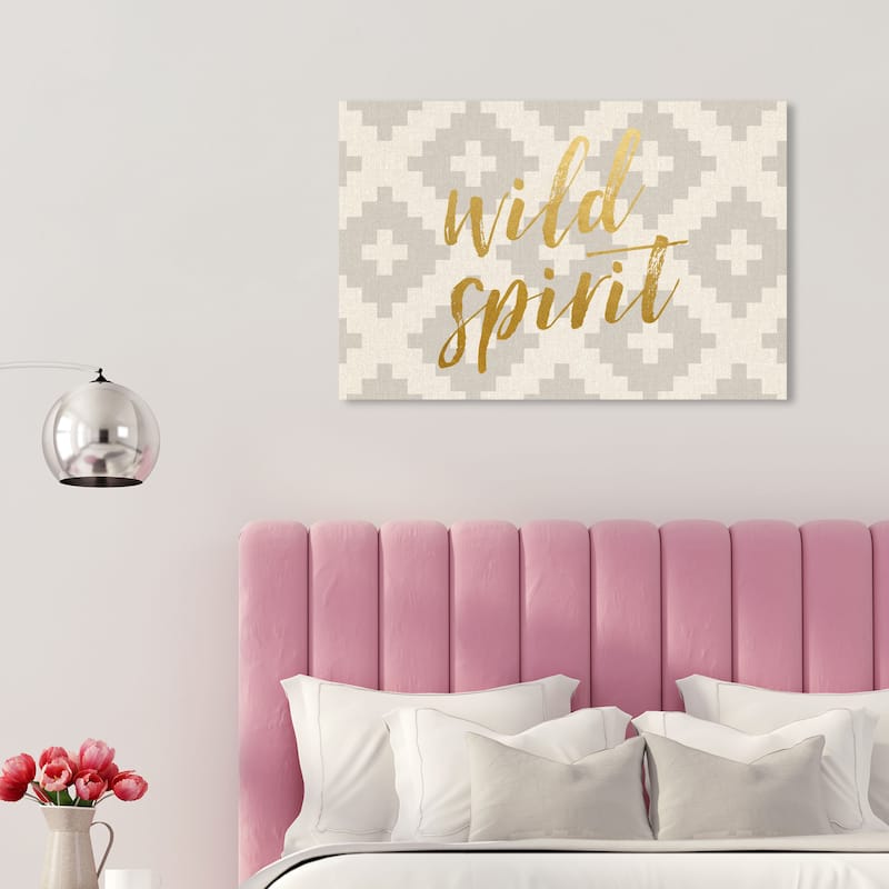 Wynwood Studio Canvas Typography and Quotes Wild Spirit Gold and Metallic Gold Modern & Contemporary Wall Art Canvas Print - 20 x 30