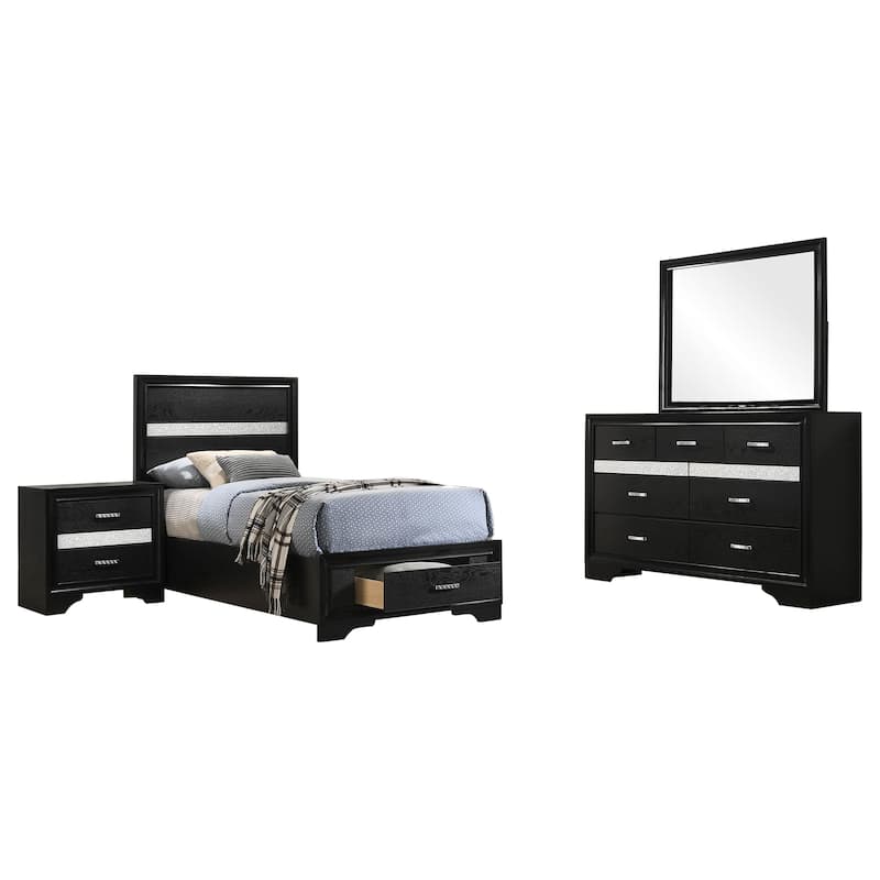 Annie Black 4-piece Full Bedroom Set