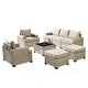 preview thumbnail 24 of 62, XIZZI 8-Piece Patio Wicker Furniture Conversation Set with Coffee Table