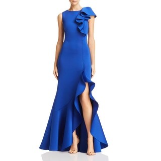 eliza j cascading ruffle gown