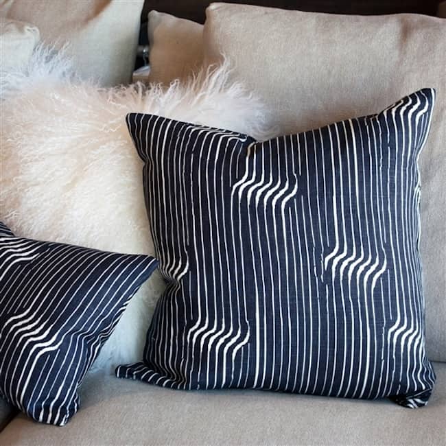 Tuscany Shockwave Blue Linen 12x19 Throw Pillow with Polyfill Insert
