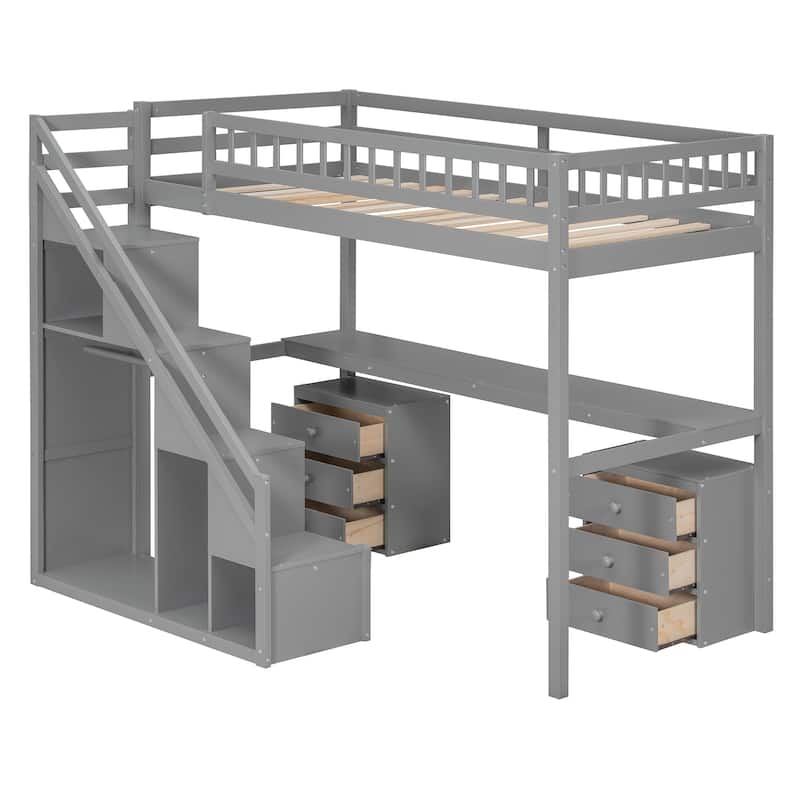 Multi-Functional Loft Bed with Storage Space by Harper&Bright Designs