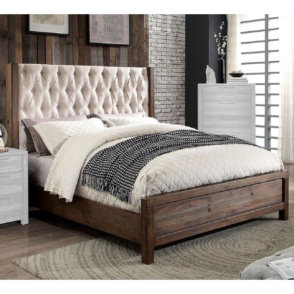 Rustic deals tufted headboard
