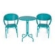 preview thumbnail 17 of 31, Palm Desert Outdoor Modern 3-piece Bistro Set by Christopher Knight Home Matte Teal