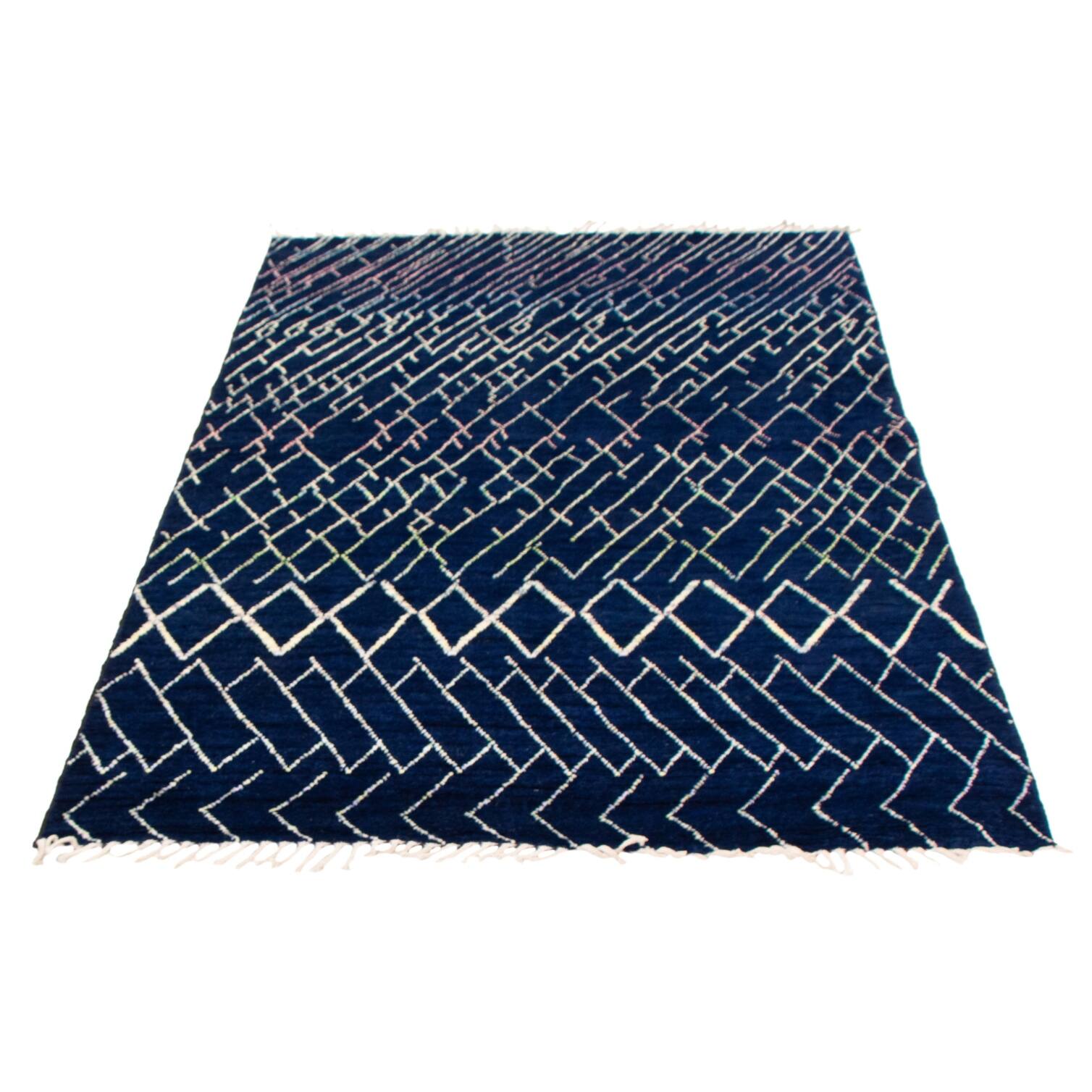ECARPETGALLERY Handknotted Pak Finest Marrakesh Dark Blue Wool Rug 6