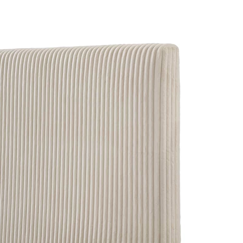 Furniture of America Modern Queen Size Corduroy Washable Bed Slipcover, Bed Headboard & Frame Cover Only