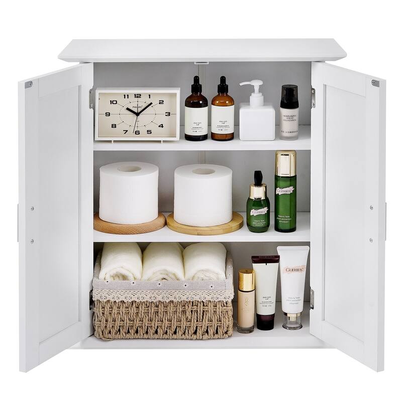 VECELO Small Coffee Bar Cabinet Kitchen Storage Cabinet Farmhouse Buffet Sideboard with Door and Adjustable Shelf Accent Cabinet