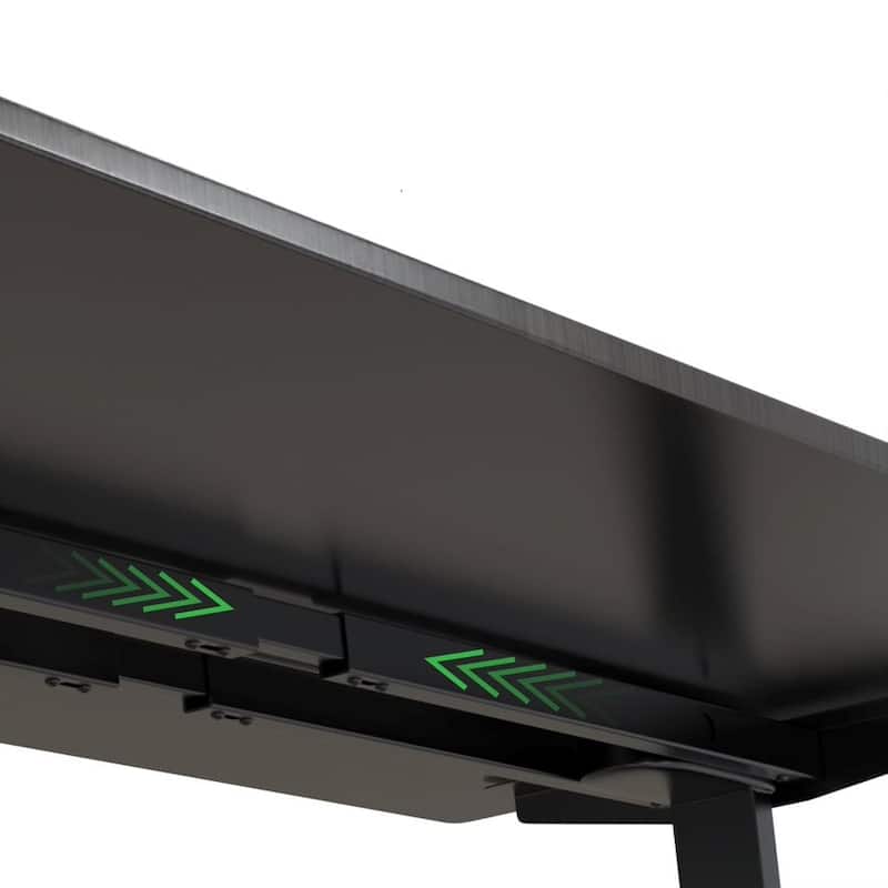 Rise Up Dual Motor Electric Standing Desk 48x30 1-pc Black Desktop