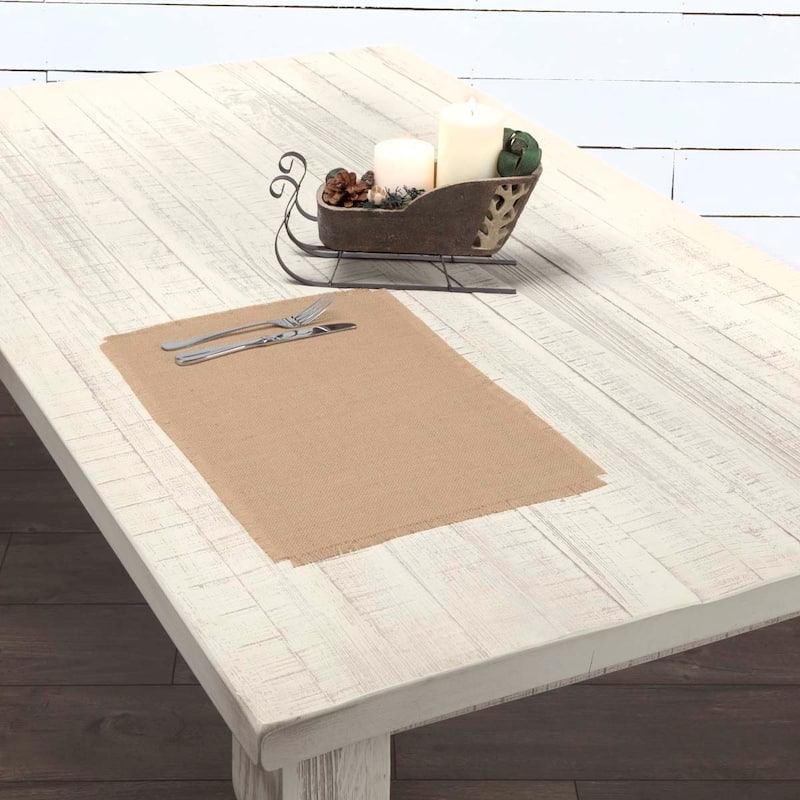 Jute Burlap Natural Placemat Set of 6 12x18 - Placemat 12x18