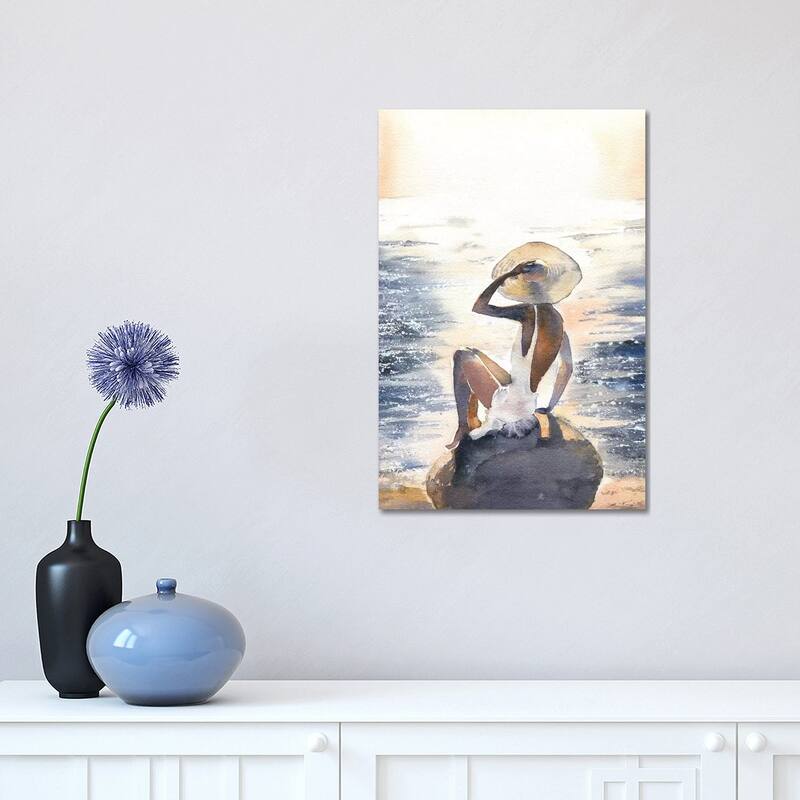 iCanvas "Woman On A Rock" by Marina Ignatova Canvas Print - 18x12x1.5