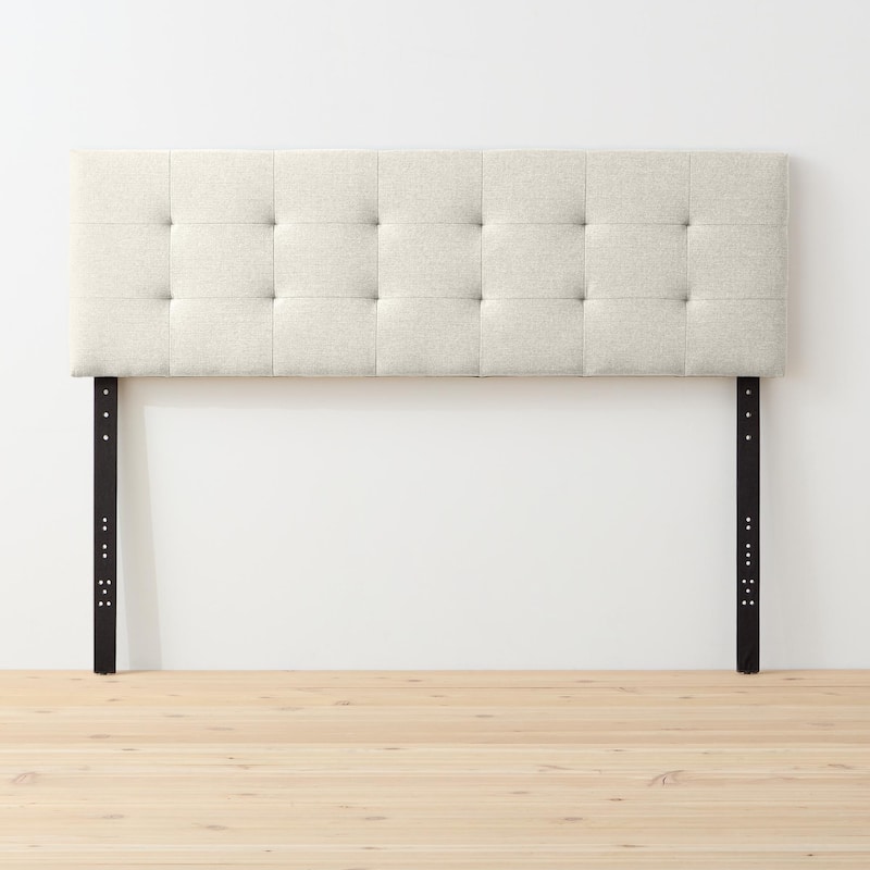 Brookside Kaylee Adjustable Upholstered Headboard - Cream-Square Tufting - Twin