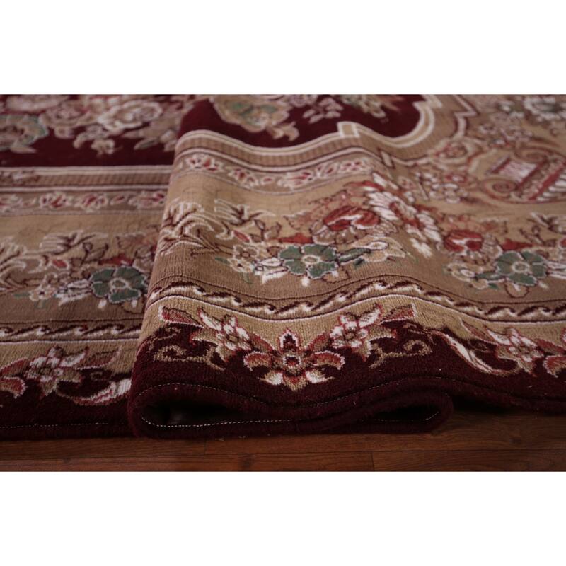 Victorian Style Kashan Turkish Area Rug Machine Made Carpet - 9'10" x 13'2"