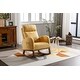 preview thumbnail 1 of 13, Modern Glider Chair, Recliner Armchair with Wood Legs and Side Pocket, Nursery Rocking Accent Chair with High Back Yellow