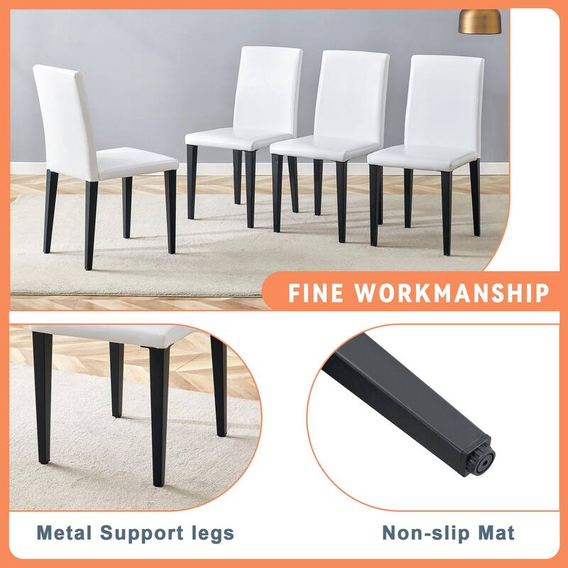 71" Two-Tone Rectangular Dining Table Set with Lower Storage Shelf, Modern Kitchen Dining Table & Chairs Set for Family