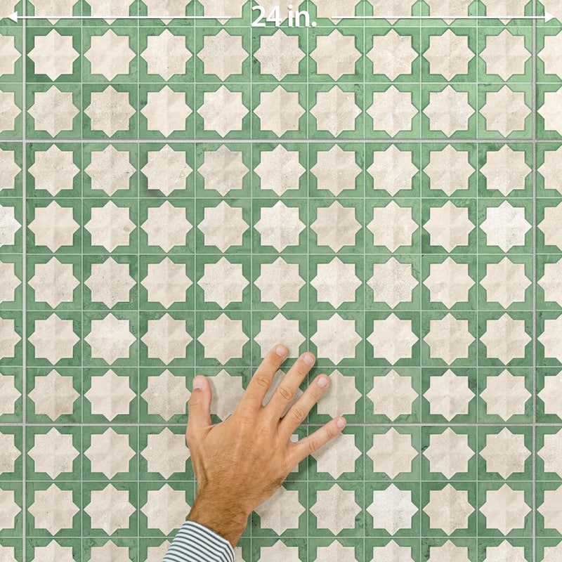 Merola Tile Tetuan Astre Arena Emerald 12-1/8" x 21-7/8" Porcelain Wall Tile