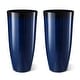 preview thumbnail 42 of 47, Glitzhome 30"H Set of 2 Oversized Gradient Cobalt Blue/Turquoise/Red Tall Plastic Planter