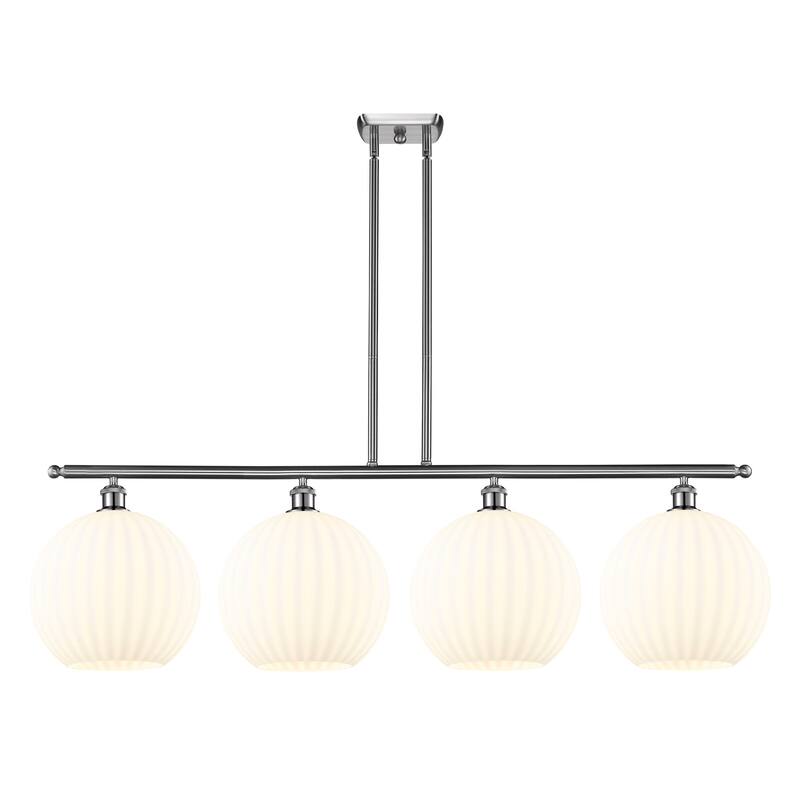 Innovations Lighting 516-4I-14-51-White Venetian-Indoor Pendant White - Brushed Satin Nickel / White Venetian