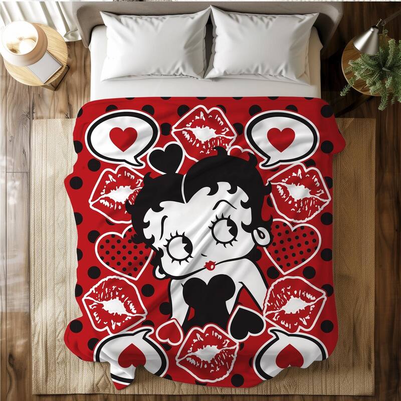 Betty Boop Super Soft Fleece Plush Throw Blanket for Couch Bed Sofa