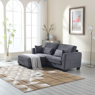 Velvet Sectional Sofa with Storage & Reversible Sleeper Design - Bed ...