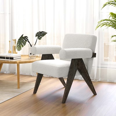 Set of 1/2 Modern Mid Century Accent Chair Upholstered Armchair