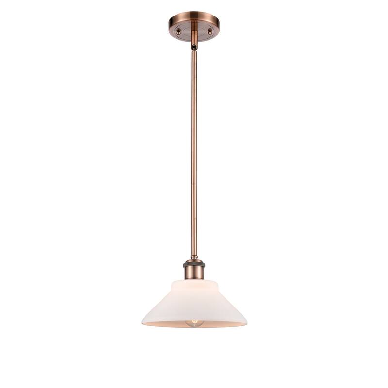 Innovations Lighting Orwell 9" Wide Mini Pendant - Antique Copper / Matte White