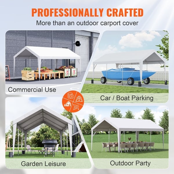 PHI VILLA 10x20 Ft Heavy Duty Carport Canopy – Waterproof Outdoor Garage Shelter For Cars, Parties, Or Weddings