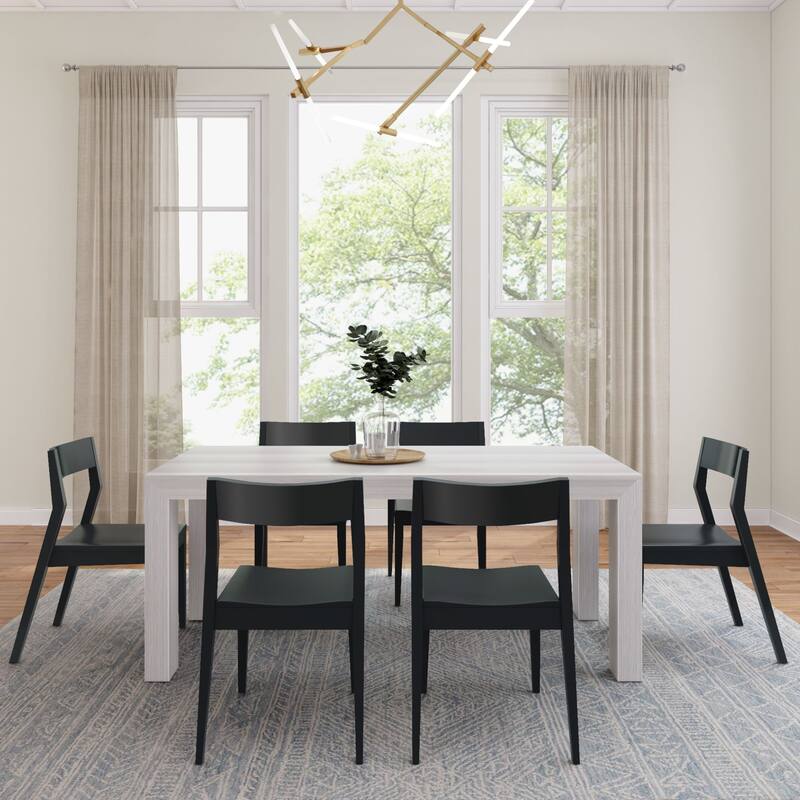 Plank and Beam 72" Modern Solid Wood Table and Chairs Dining Set