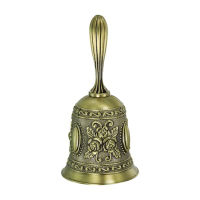 Hand Bell, 1pcs Dinner Bell Call Bell Vintage Carved Metal for Service