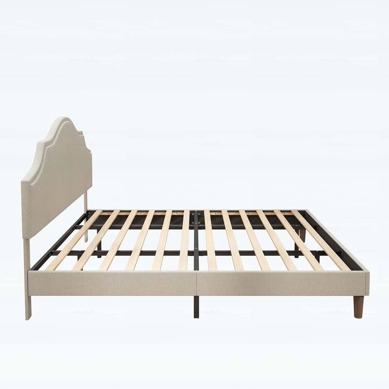 Sleek Platform Bed with Adjustable Headboard for Apartments,Guest rooms