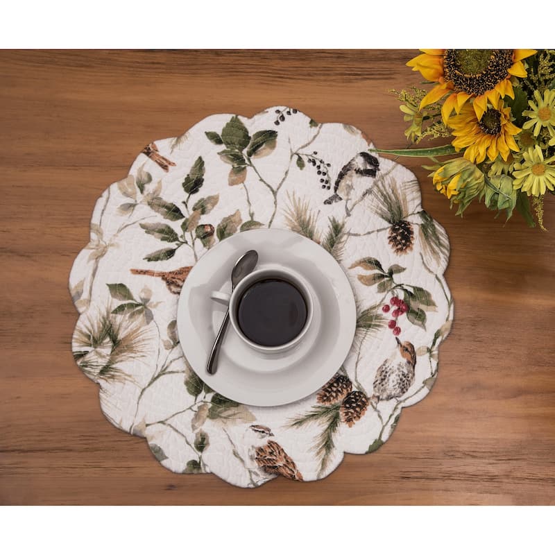 Mira Songbird Round Placemats Set of 6, 17"