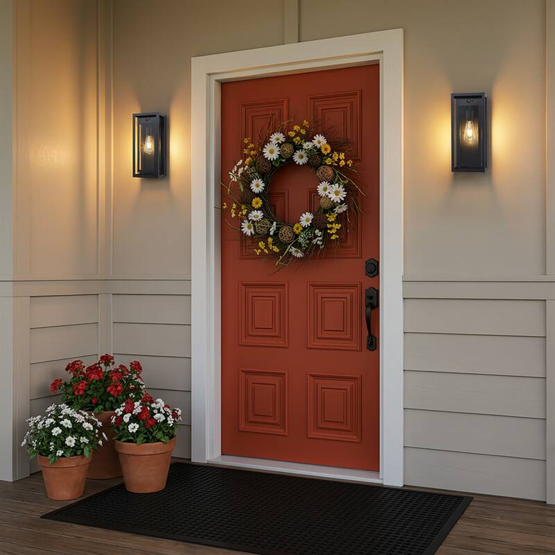 C Cattleya 1-Light Matte Black Motion Sensor Outdoor Wall Sconce