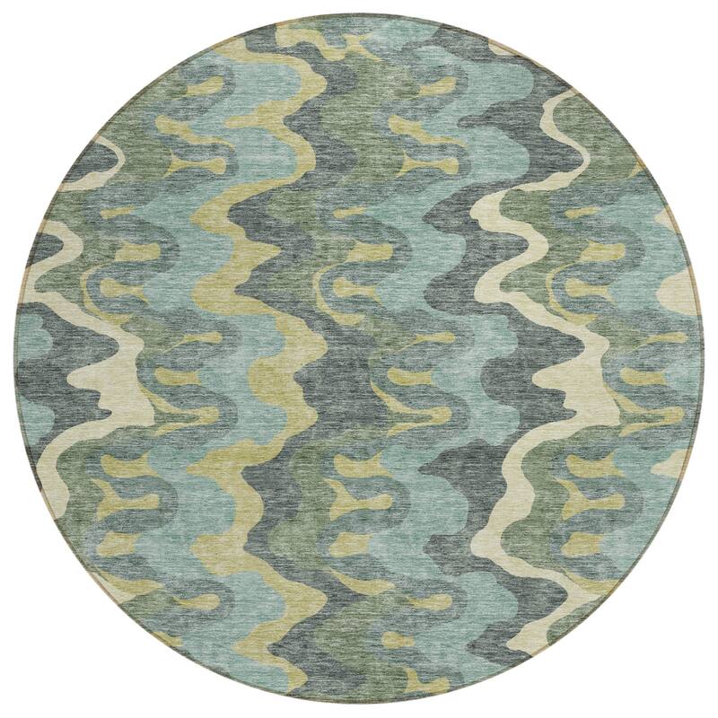 HomeRoots Abstract Transitional Rectangle Outdoor Rug