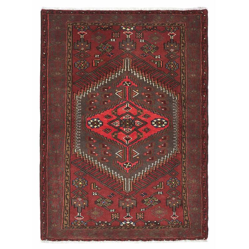 ECARPETGALLERY Hand-knotted Andelz Dark Red Wool Rug - 3'7 x 5'0
