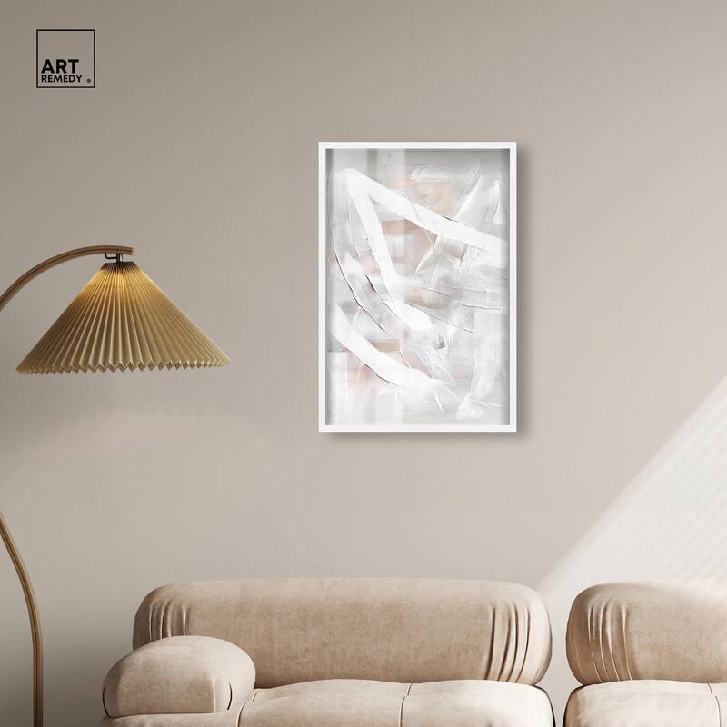 Thick White Texture I Shadowbox by Art Remedy