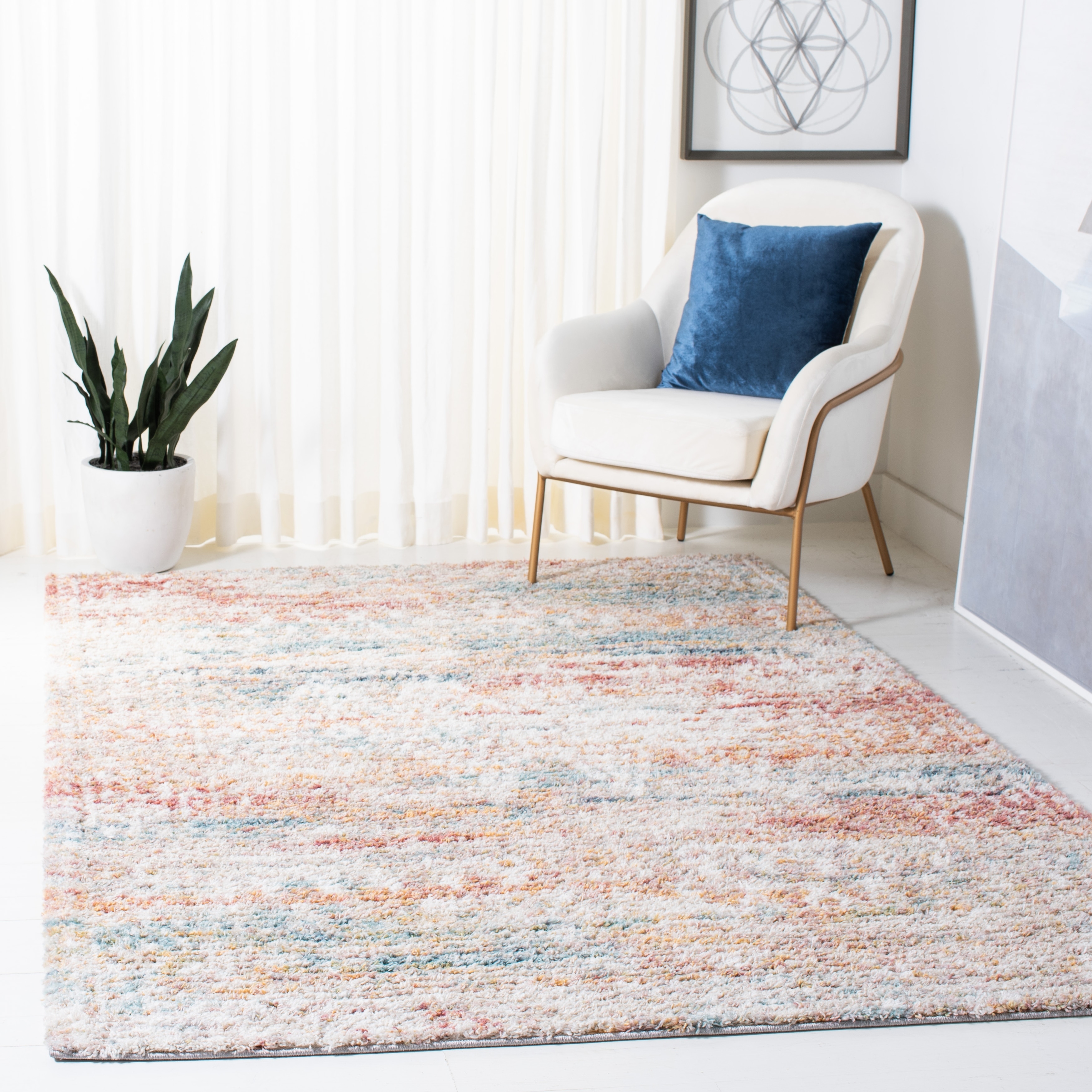 SAFAVIEH Calista Shag Anthea Abstract 1-inch Thick Rug