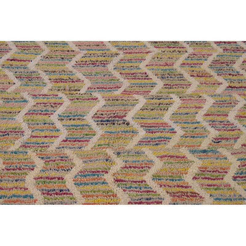 Moroccan Oriental Large Area Rug Hand-Knotted Wool Carpet - 9'4" x 14'10"