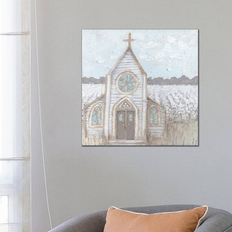 iCanvas "Farm Sketch Church" by Kathleen Bryan Canvas Print - 26x26x1.5