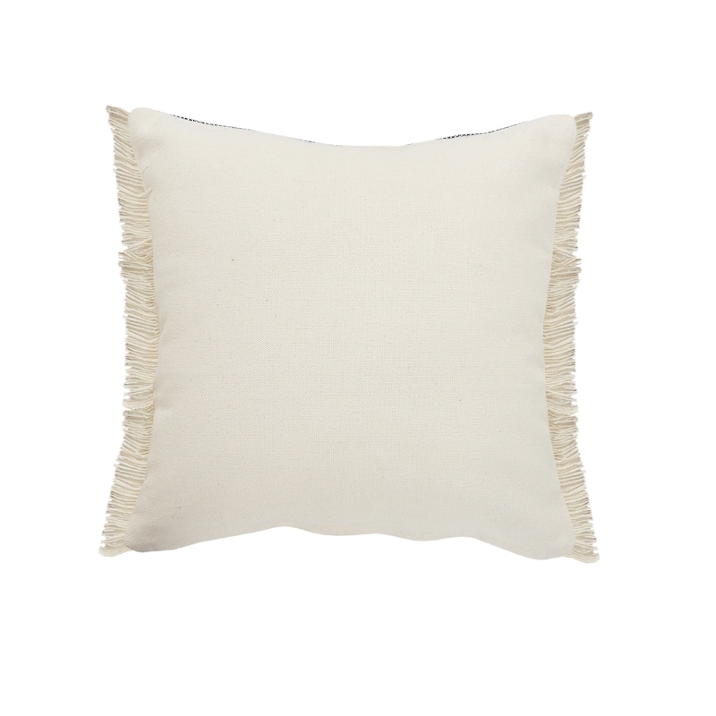 Sevita Atlantis Coastal Striped Throw Pillow with Jute Braiding and Fringe