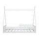 preview thumbnail 9 of 20, Wood House Bed Floor Bed Twin Size Frame Bed with Fence