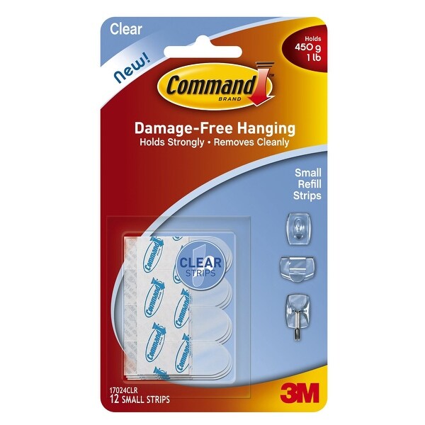 Command 17024CLR Small Clear Refill Strips 12 Strips Bed Bath Beyond 20051325