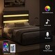preview thumbnail 3 of 8, Queen Size Upholstered Hydraulic Storage Bed - Lift-Up with RGB LED Headboard, Velvet, Gray.