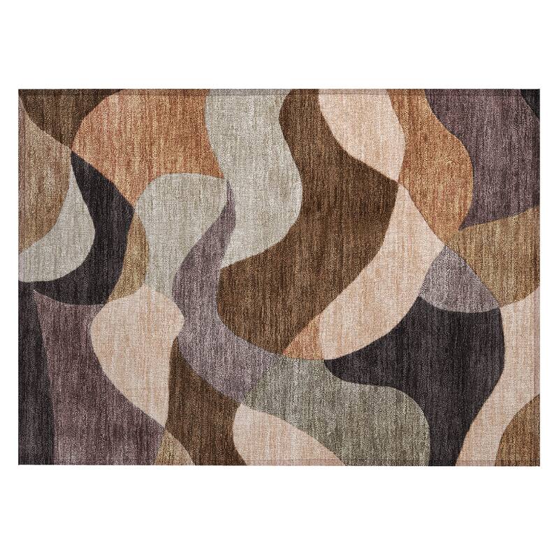 Machine Washable Indoor/Outdoor Modern Century Chantille Rug
