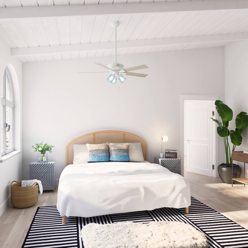 Hunter 52" Whittier Ceiling Fan with LED Light and Pull Chain - Matte White