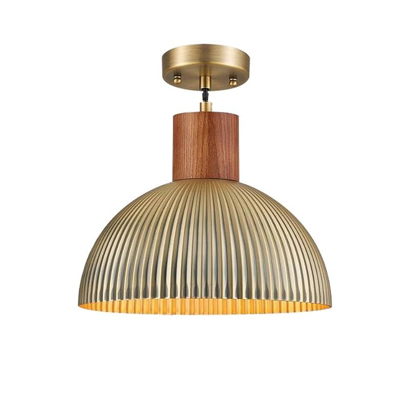 12” Hanging lamp brushed brass , gold pendant light brass metal kitchen island light