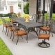 preview thumbnail 87 of 92, Versatile Outdoor Dining Sets w Swivel/Folding Chairs & Steel Slat Table and HDPE Dining Table Set for Gardens, Patios 9-Piece - Swivel-Brown