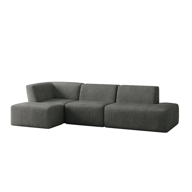 Oversized Corduroy Modular Sectional Fabric Sofa